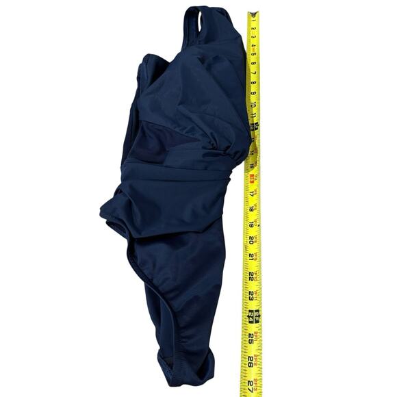 Miraclesuit One Piece Swimsuit Sz 16 Navy Mesh Tummy Control Slimming Palma - Picture 9 of 10